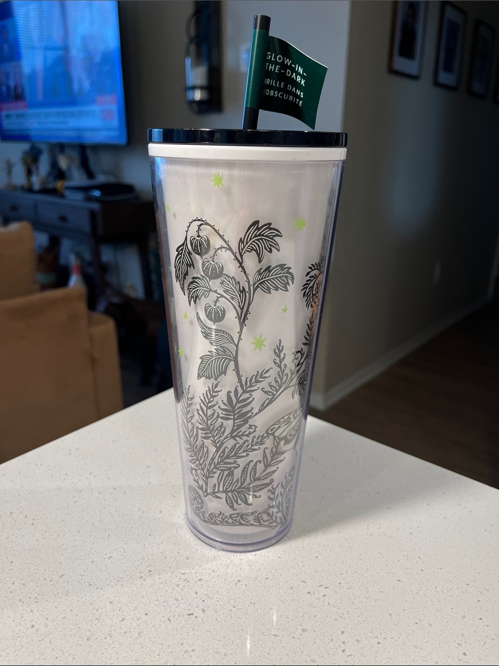 Starbucks Black Butterfly Tumbler Glow in the Dark - Picture 3 of 11